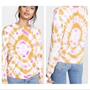 Revolve LNA Boho Tie Dye Soft Comfy Pink & Gold Sweatshirt